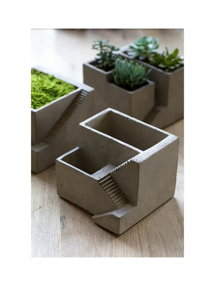 Cement Architectural Cube Planter
