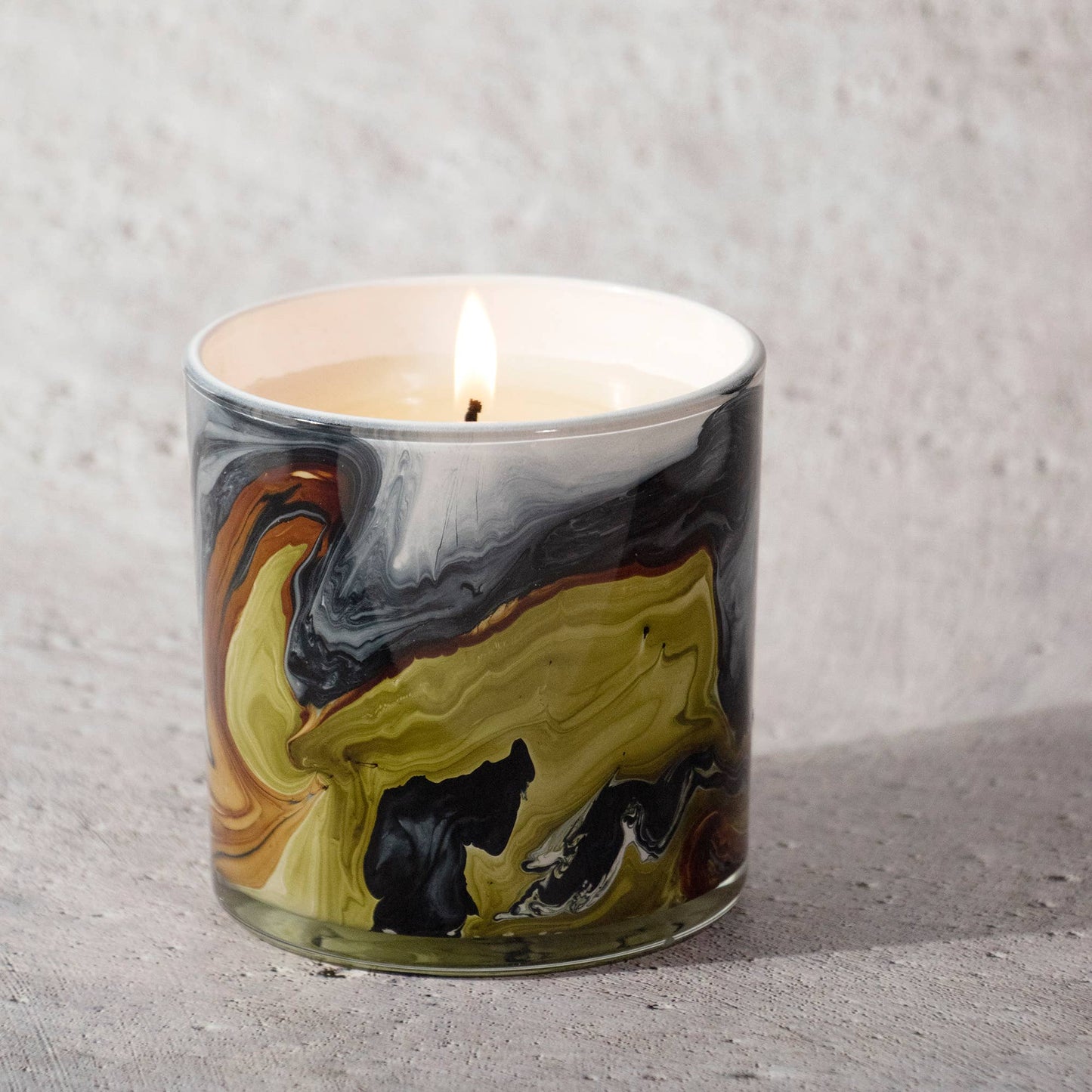 Palo Santo & Rose Swirl Glass Candle