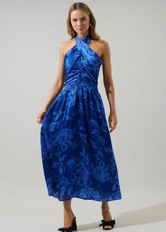 Ciara Floral Halter Maxi Dress