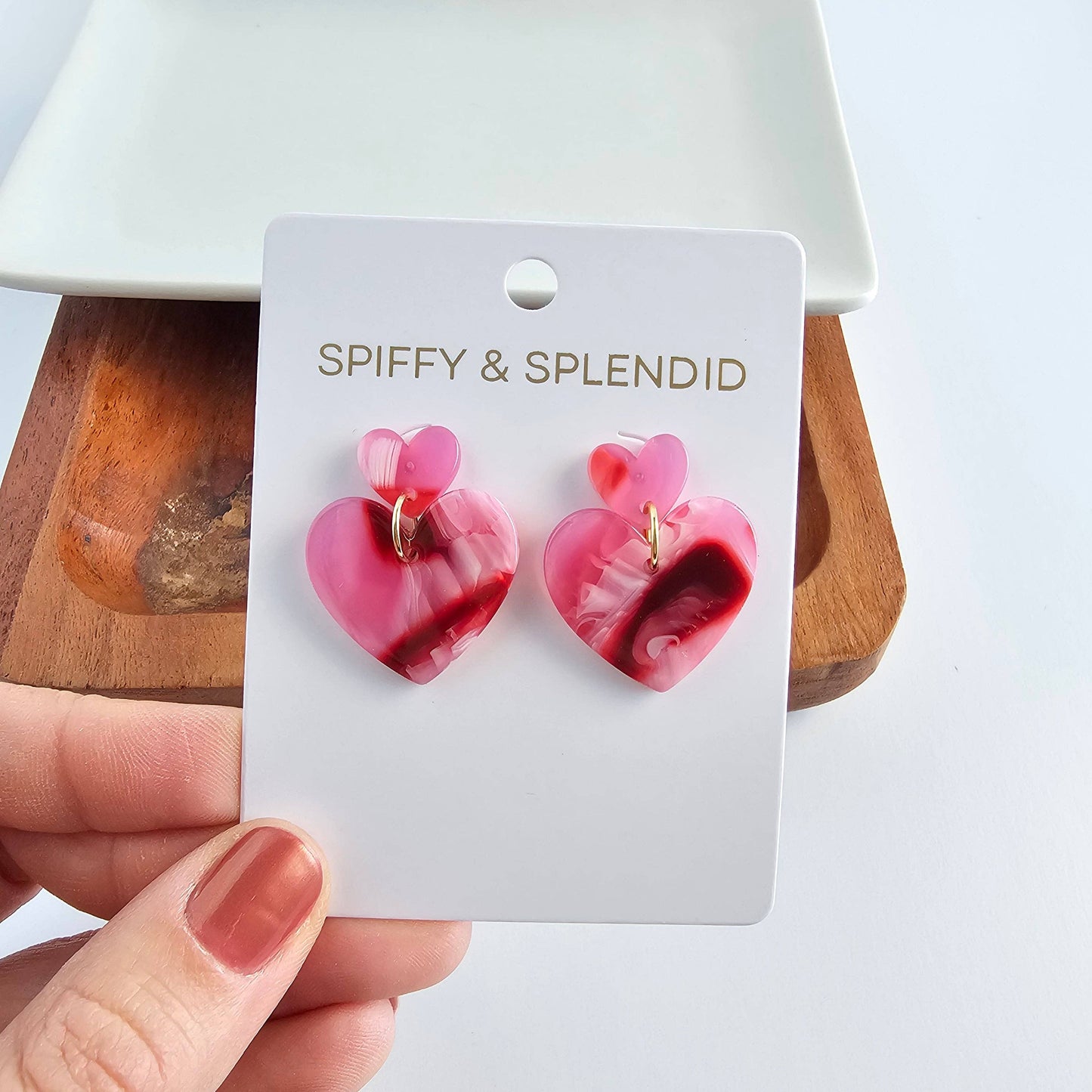 Darling Heart Earrings - Strawberry Fizz