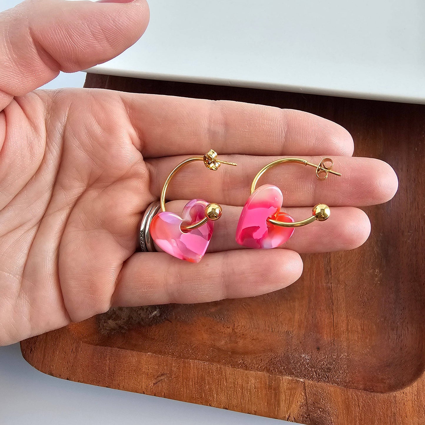 Sweetheart Hoops - Tickled Pink