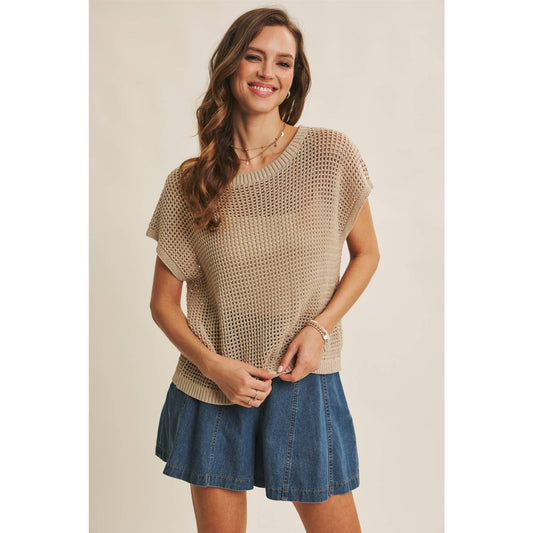 Beach Comber Open Knit Sleeveless Top