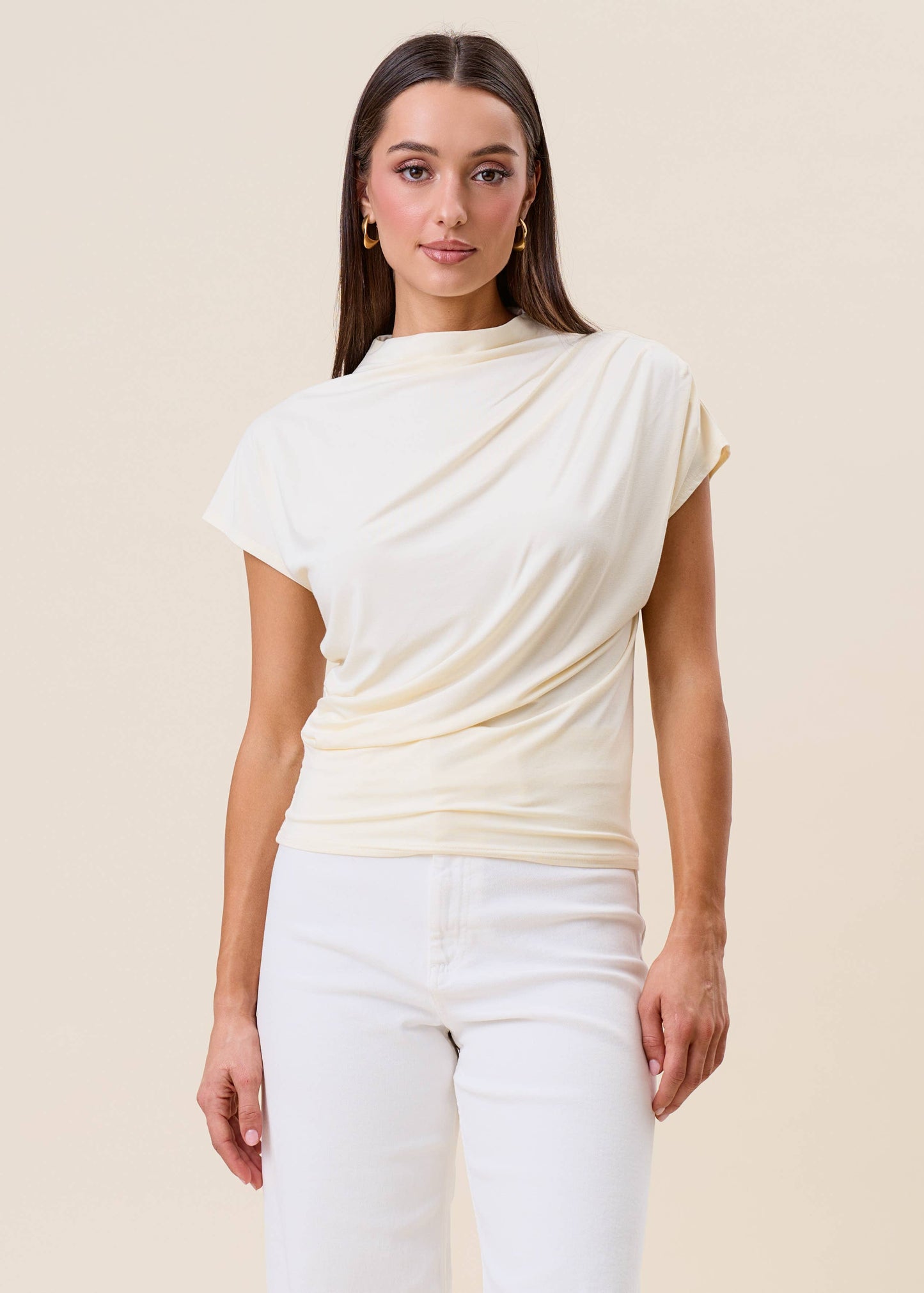 Draped Jersey Top