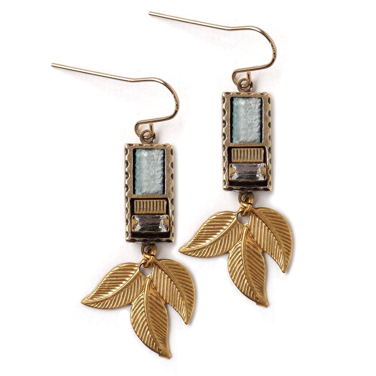 Velvet Geometric Leaf  Earrings