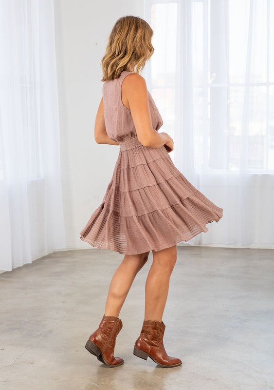 Shadow Stripe Tank Mini Dress