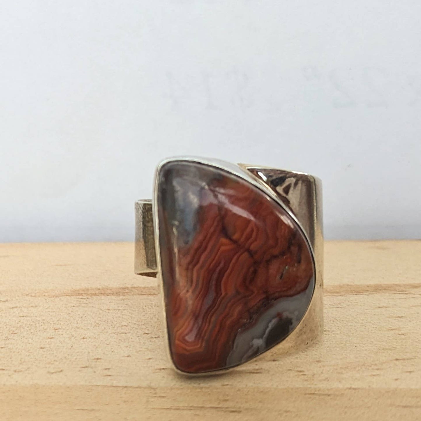 Crazy Lace Agate Cuff Ring