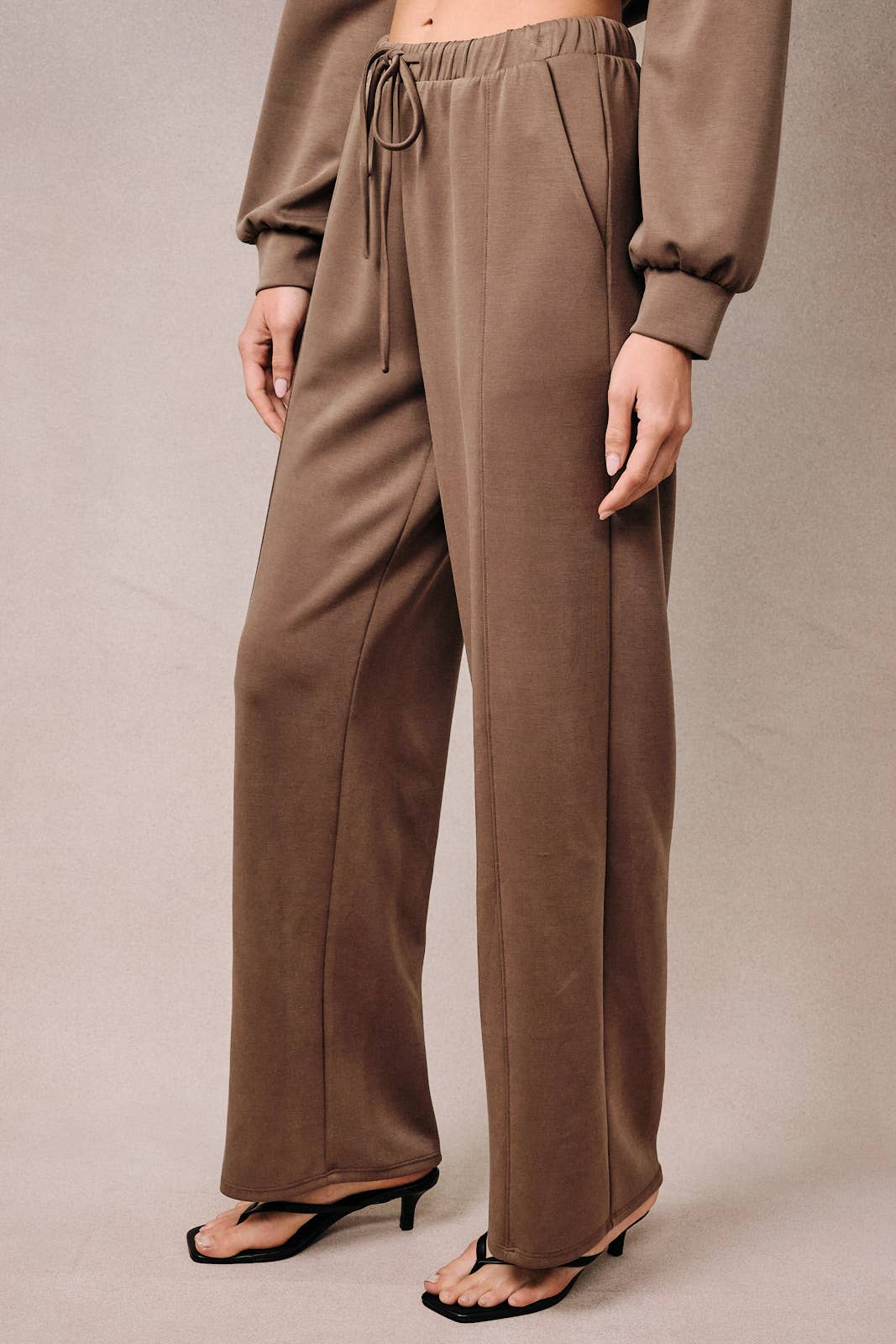 Front Seam Wide Leg Lounge Pants
