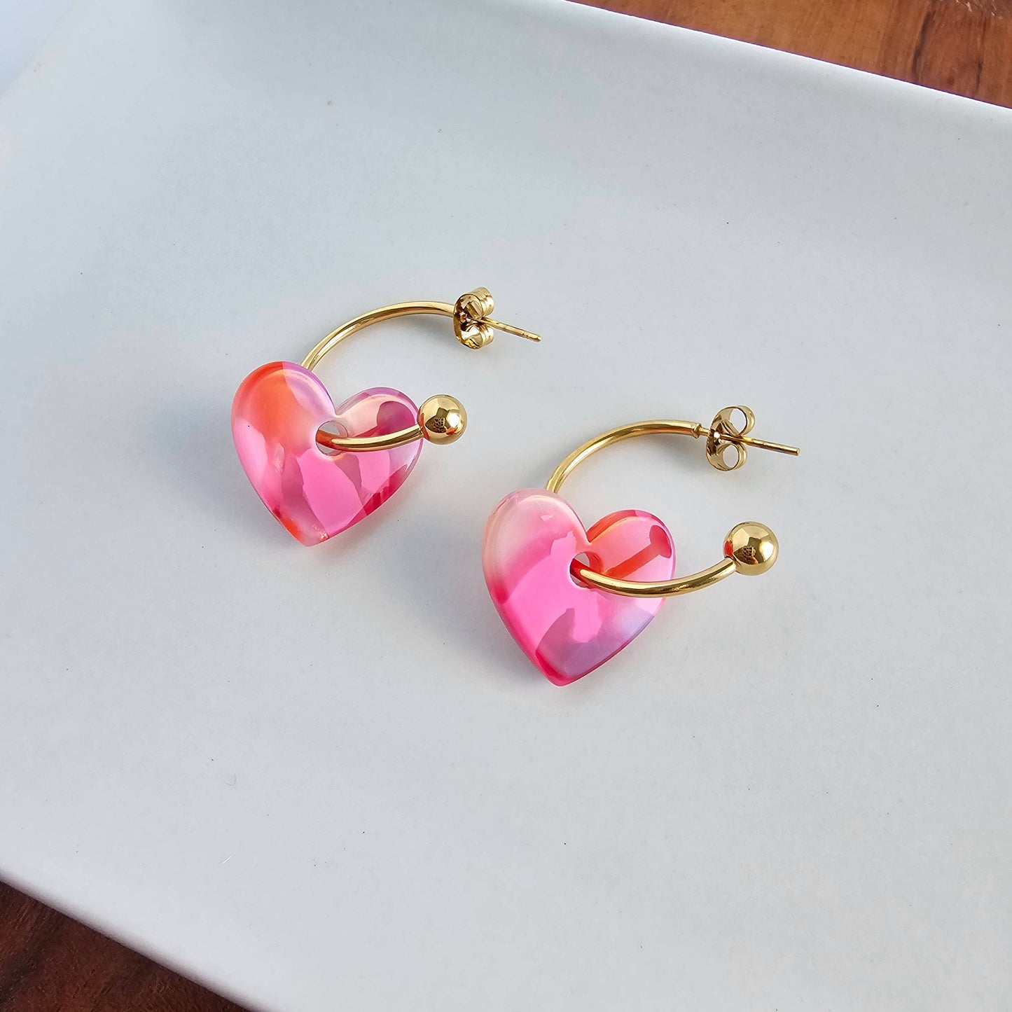 Sweetheart Hoops - Tickled Pink