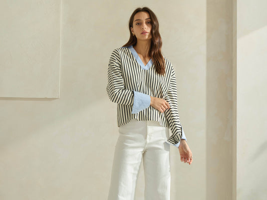 Contrast Striped Top