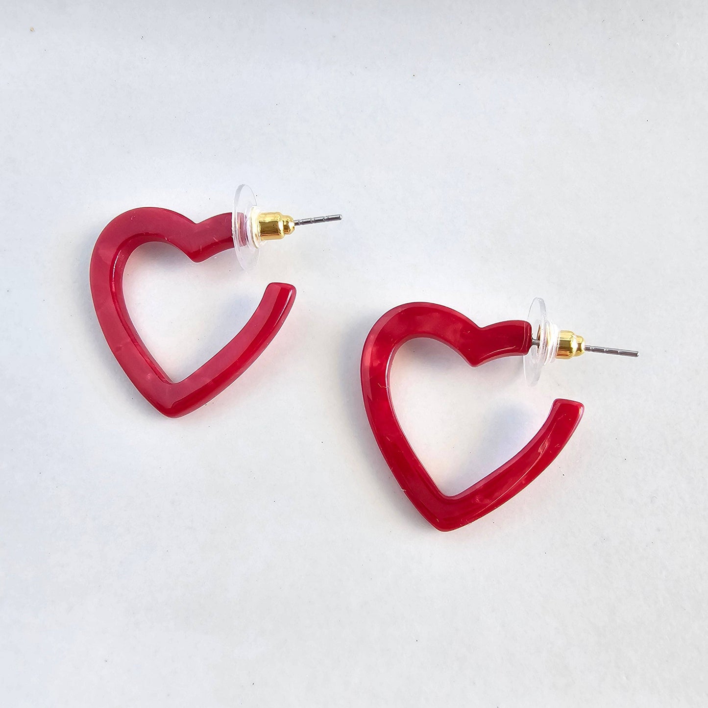 Mini Heart Hoops - Red