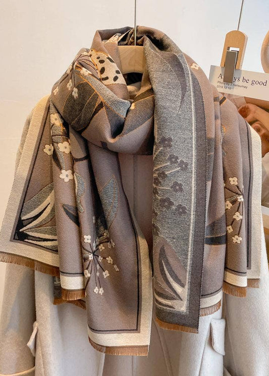 Gray & Black Garden Reversible Wrap