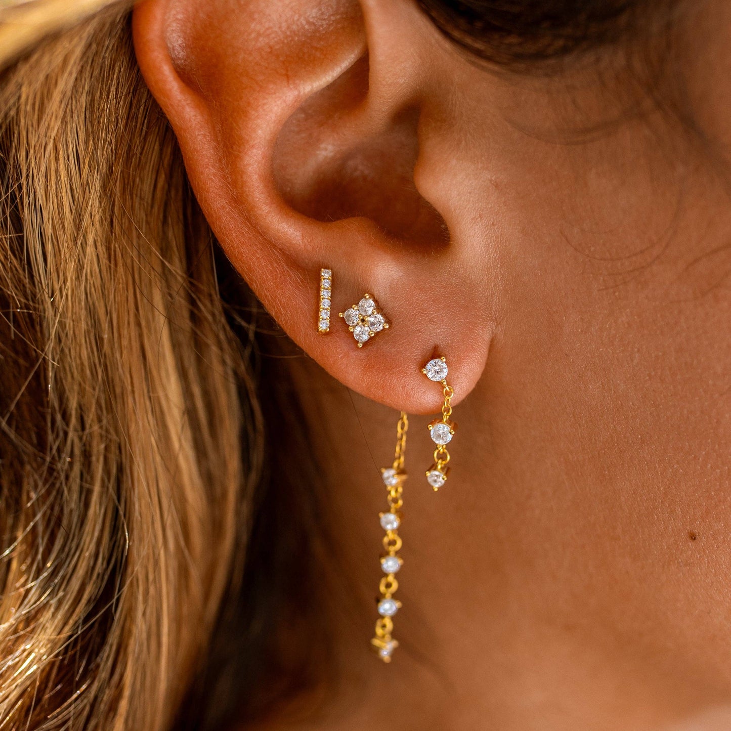 Boca Bar Studs Gold