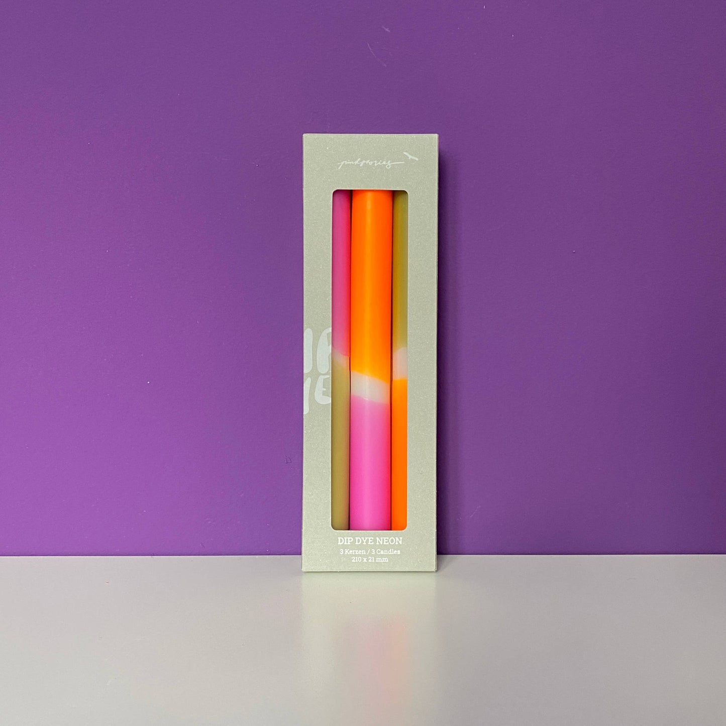 Dip Dye Neon Candles - Delicious Tangerine