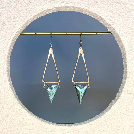 Triangle Stone Drop Earring