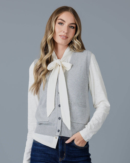 V-Neck Cardigan Vest