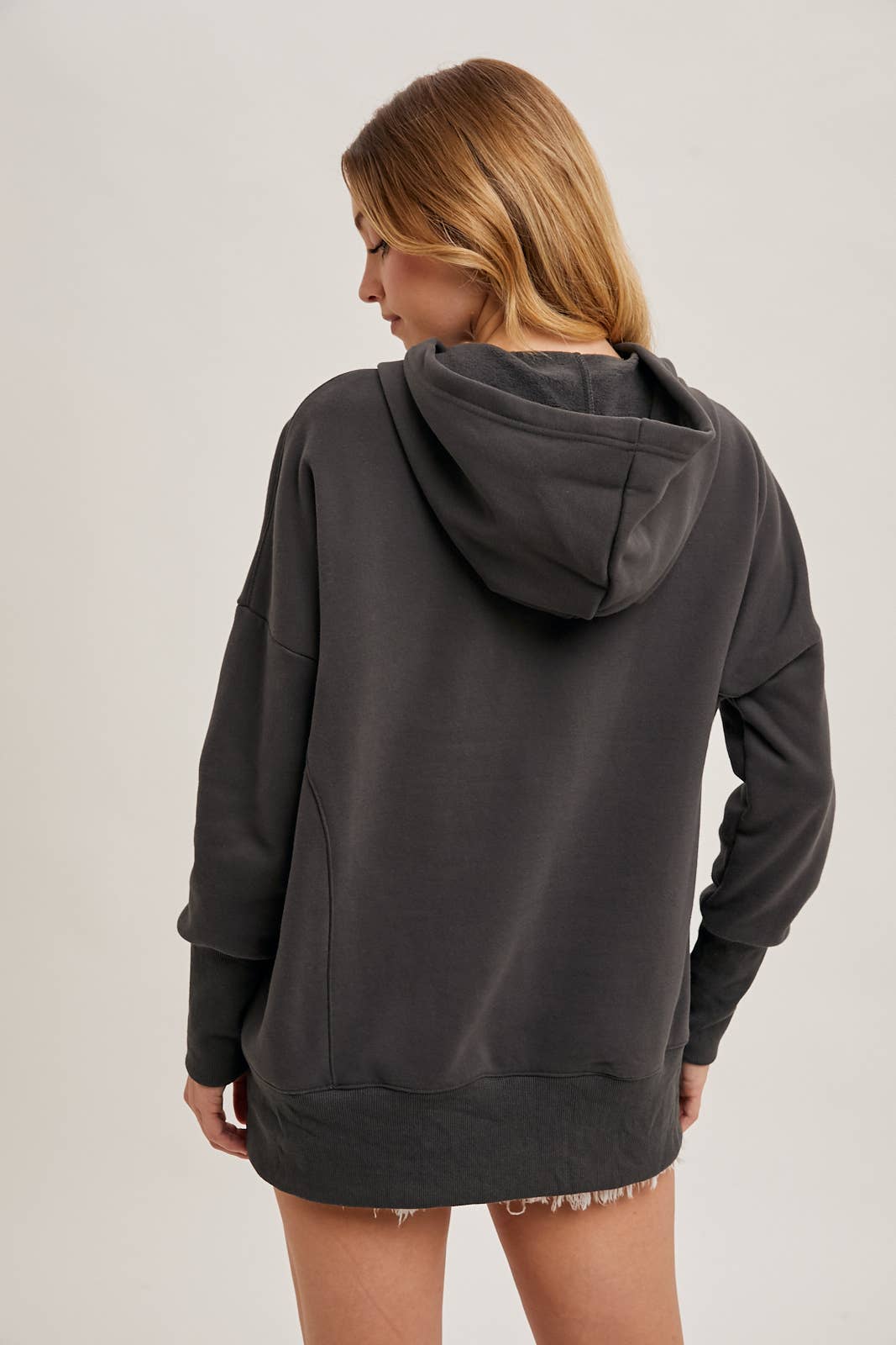 French Terry Dolman Tunic Hoodie