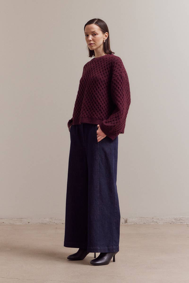 Burgundy Textured Sweater