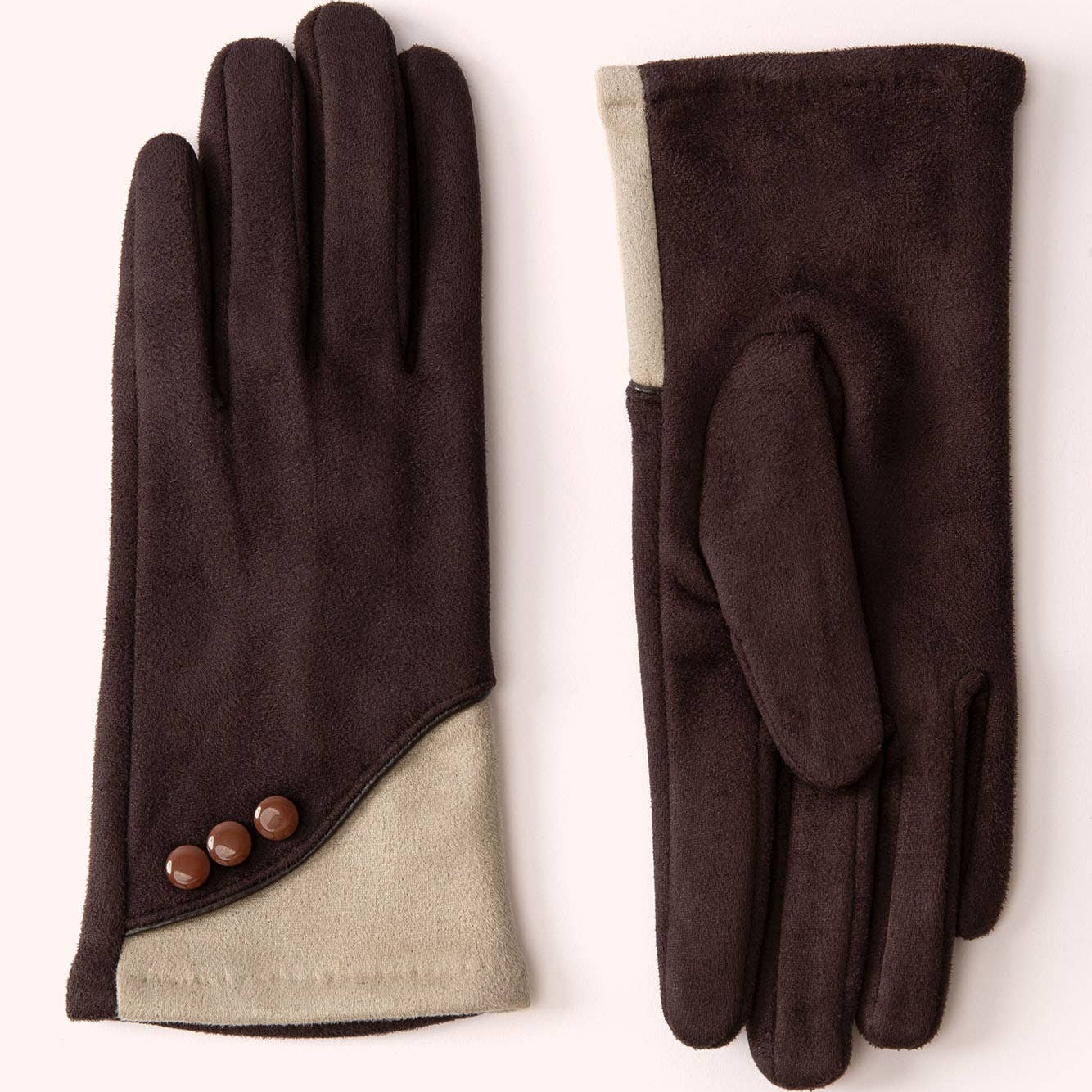 Rowan Gloves - Chocolate & Cream
