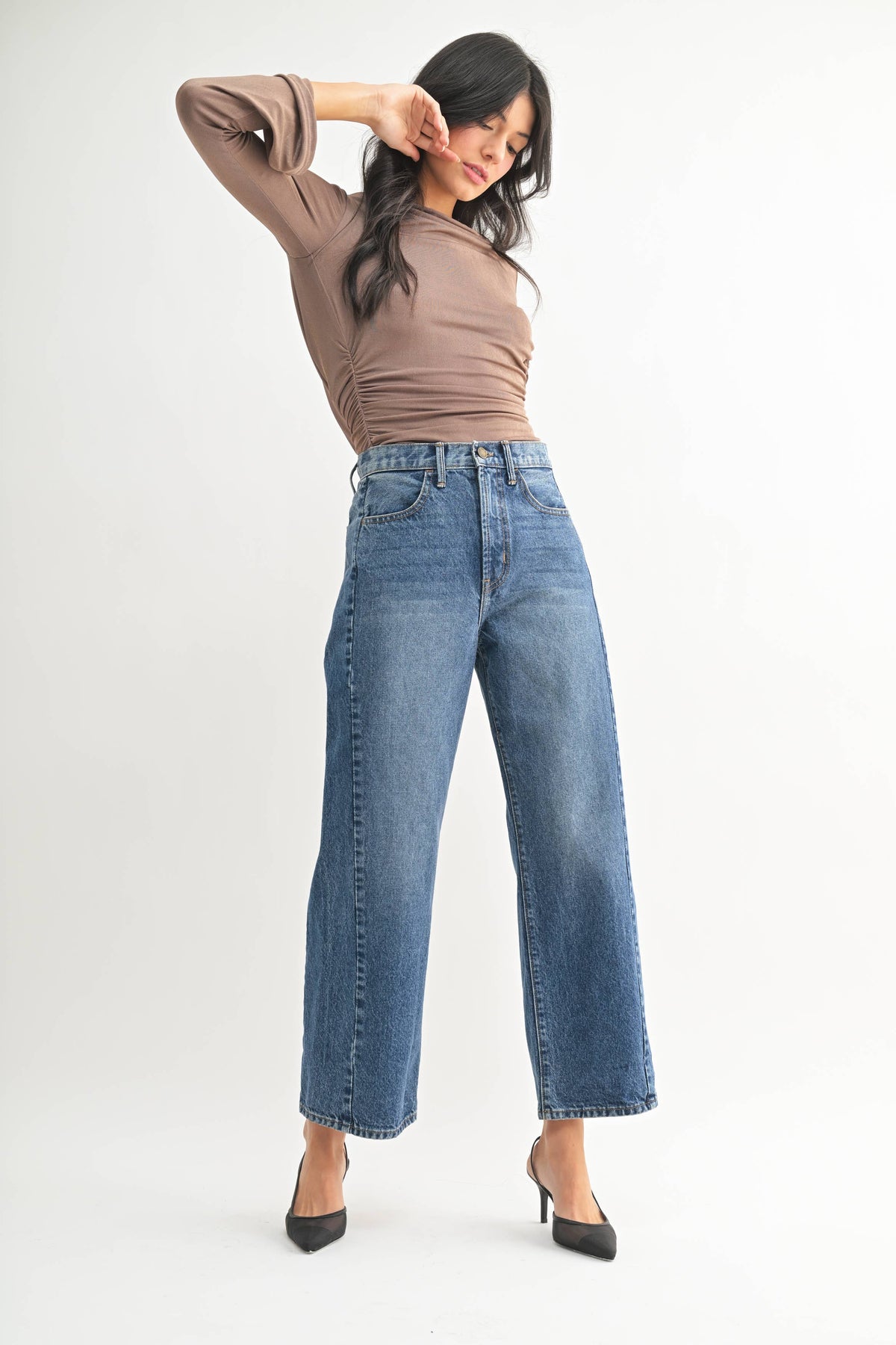 JUST BLACK DENIM - Dark Barrel Jean Twist