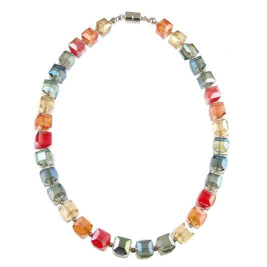 Crystal Color Cube Necklace