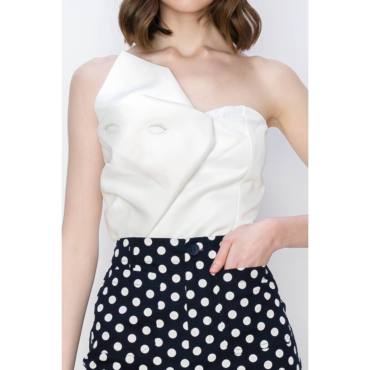 Bow Bustier Draped TubeTop