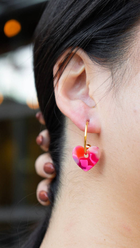 Sweetheart Hoops - Tickled Pink