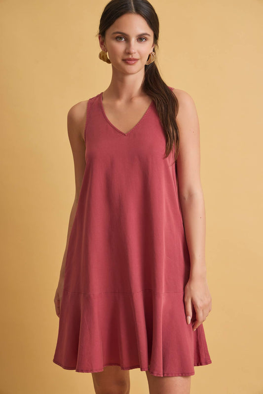 Ruffle Hem Mini Dress