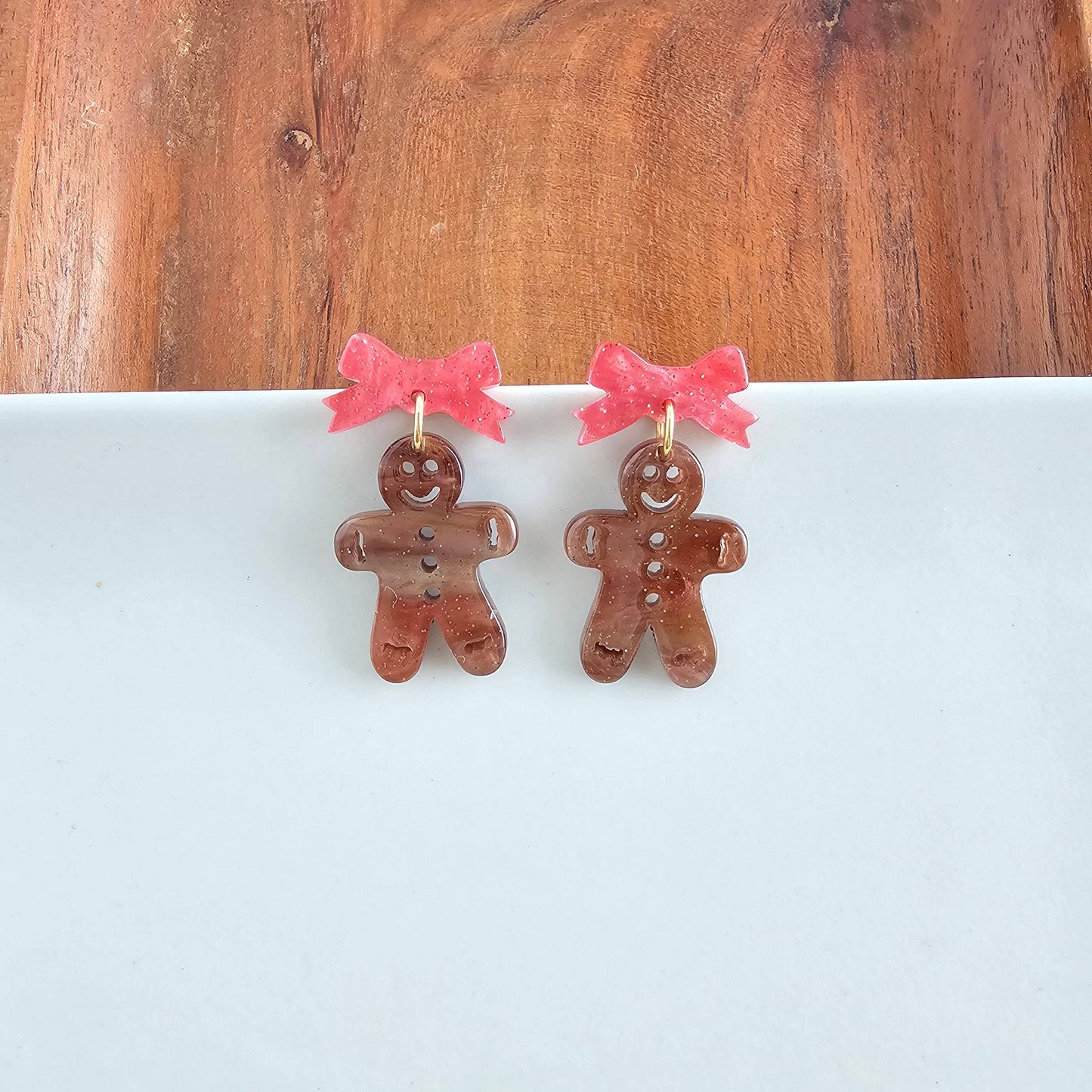 Bow Gingerbread Earrings