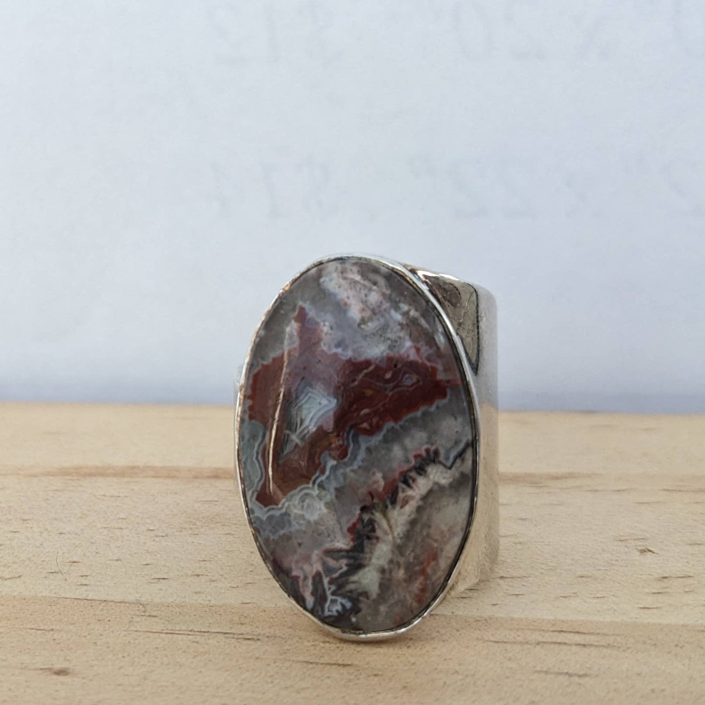 Crazy Lace Agate Cuff Ring