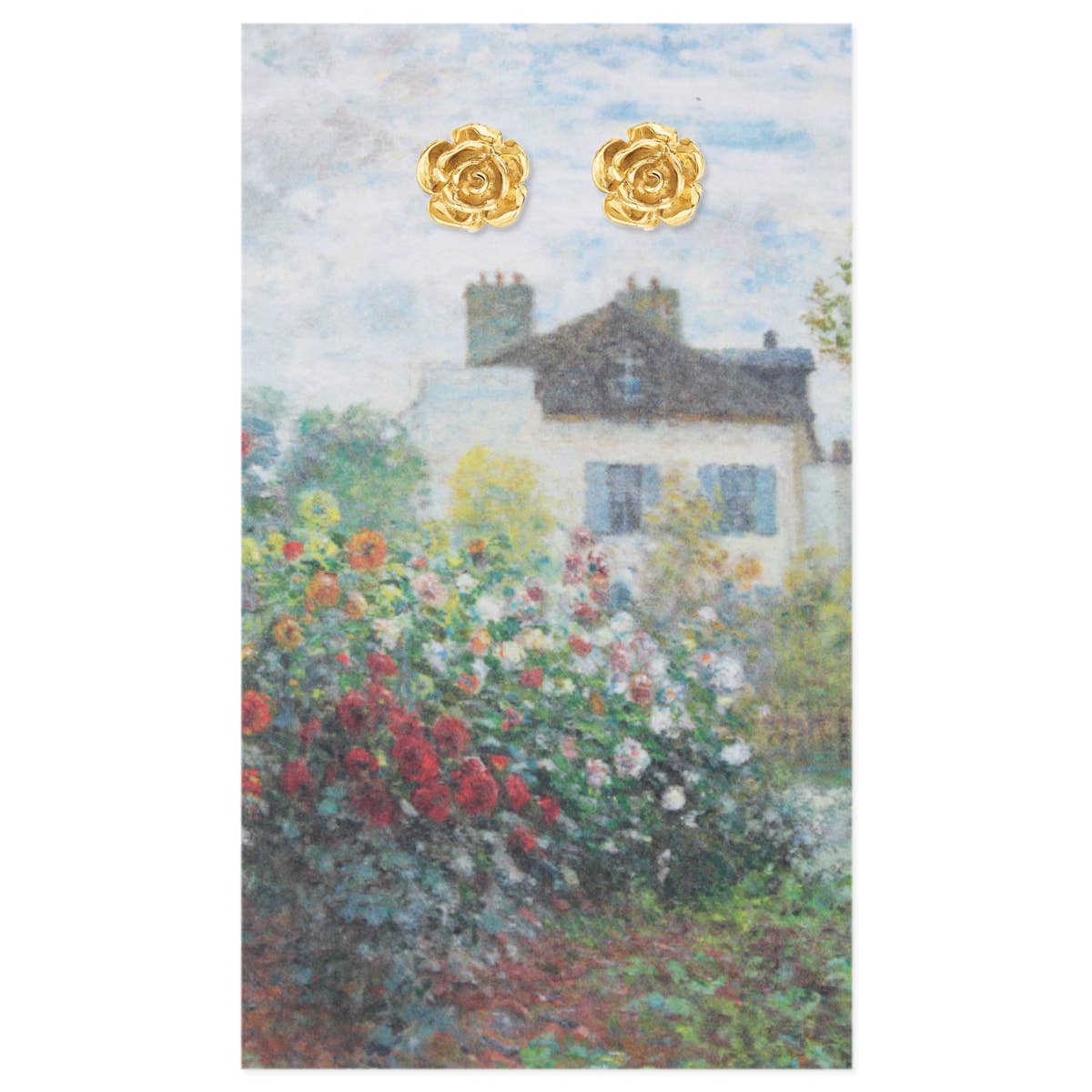 Garden Dahlias Fine Art Flower Earrings