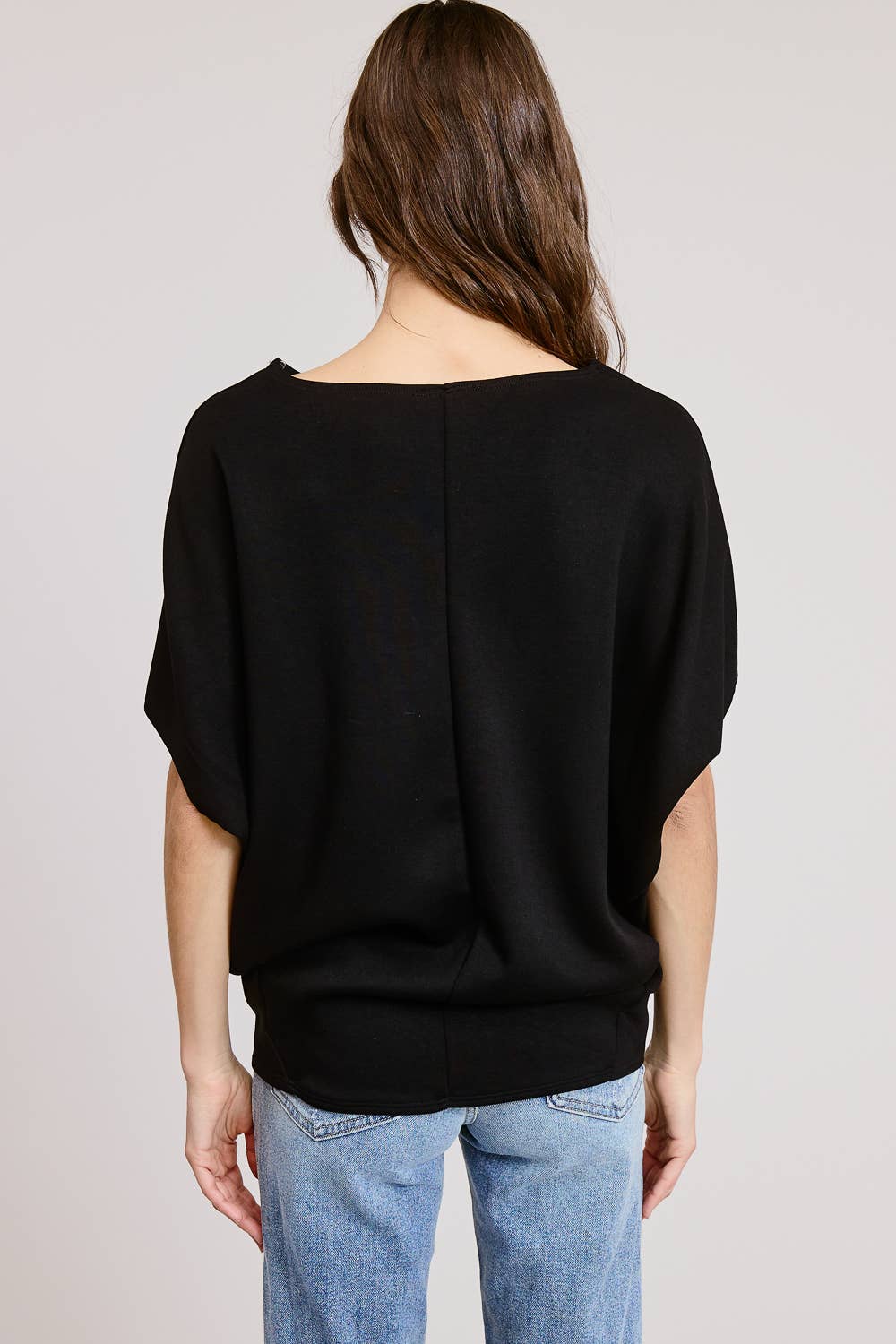 Effortlessly Chic Scuba Dolman Top - Black