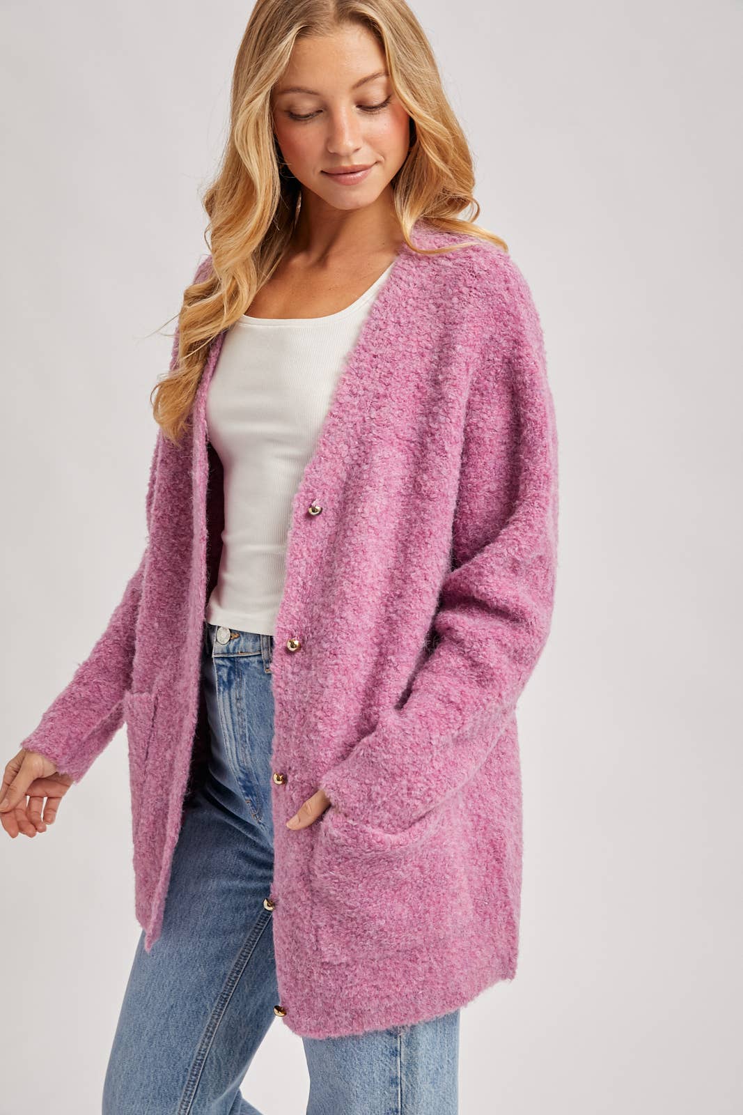 Fuzzy Boucle Cardigan