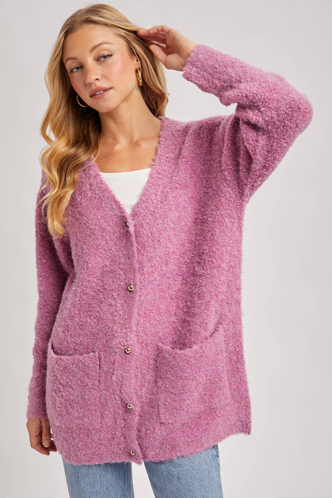 Fuzzy Boucle Cardigan