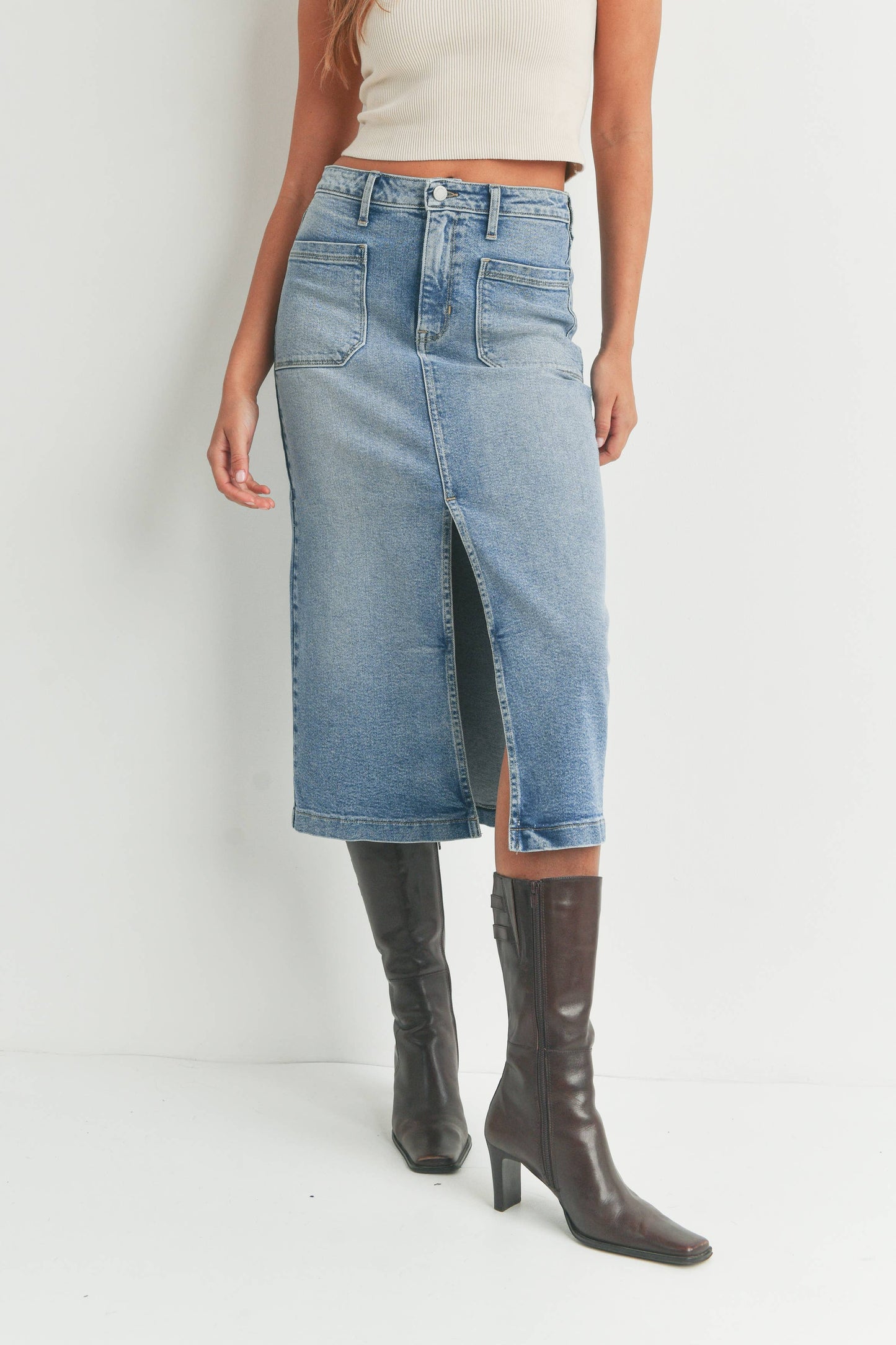 Utility Pocket Midi Skirt
