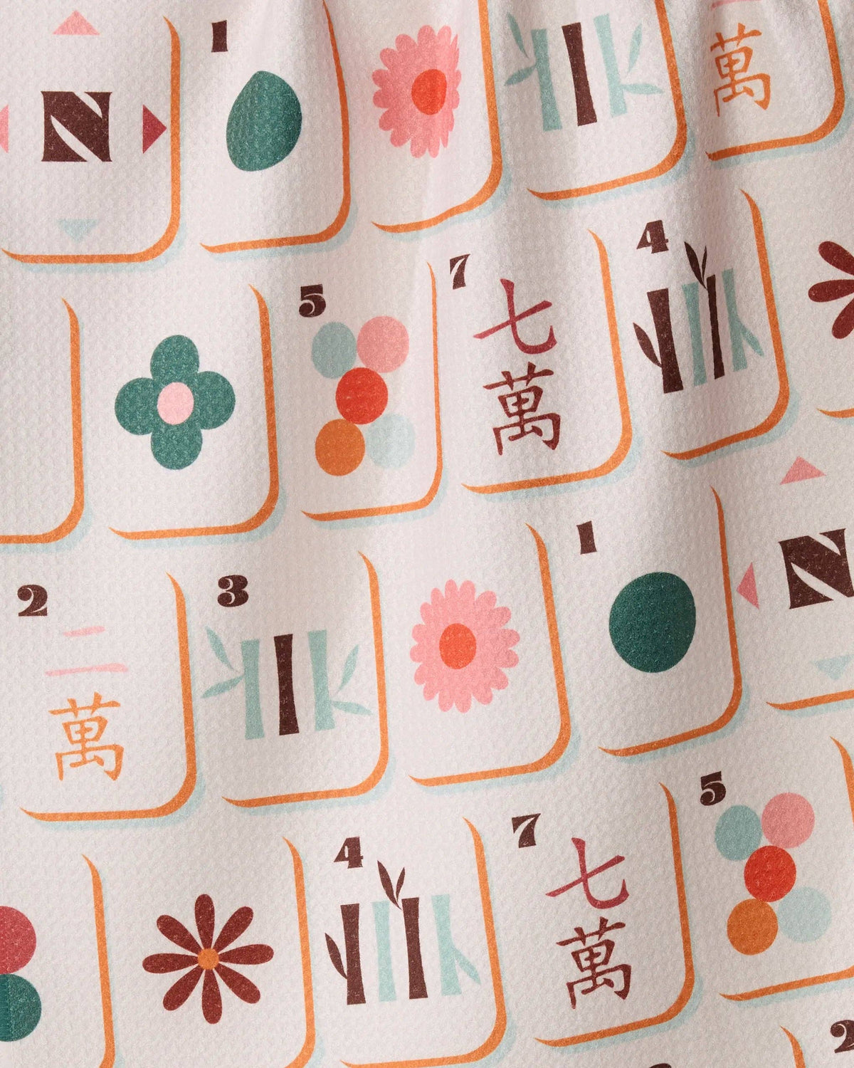 Geometry Cypress Tile Toss Tea Towel - Mahjong
