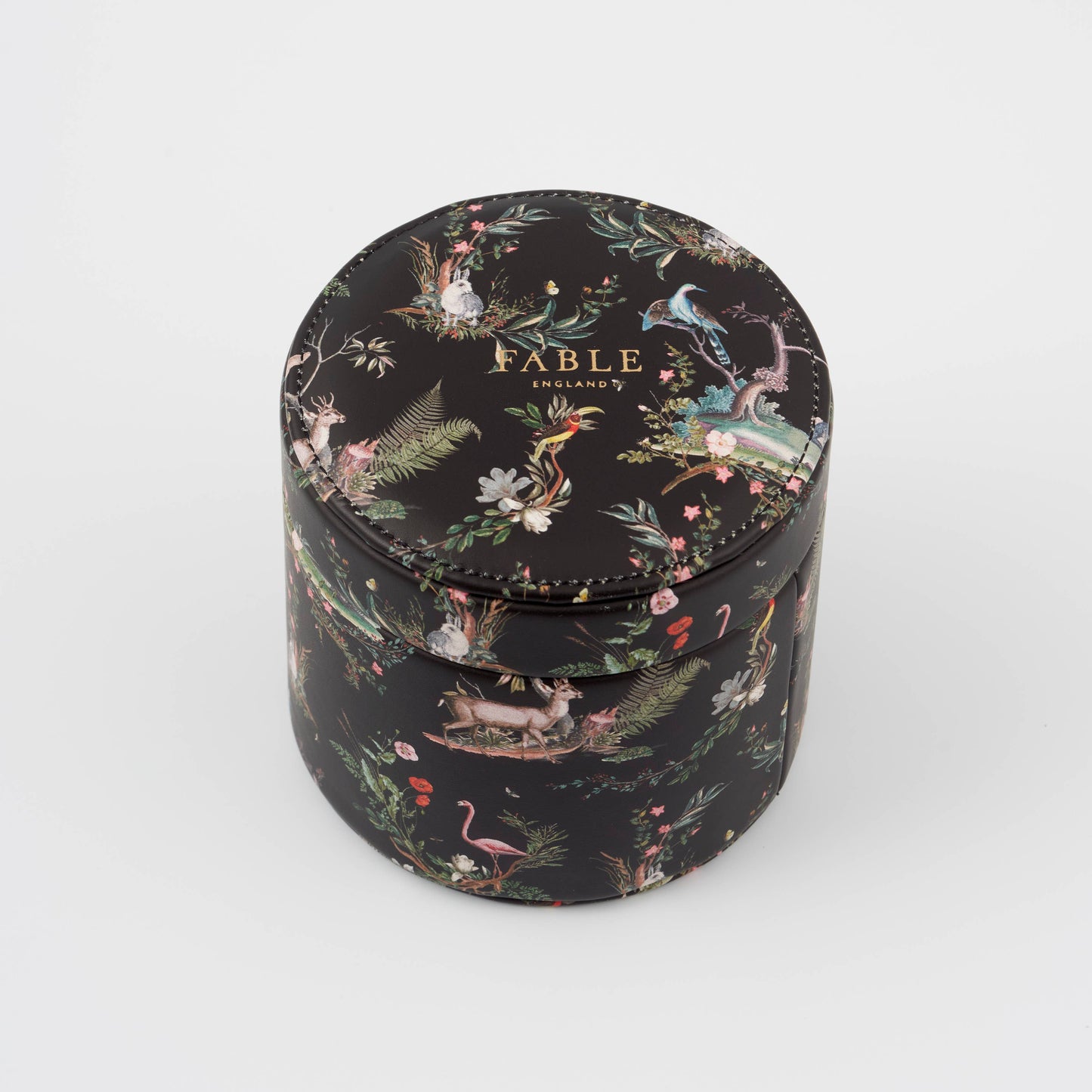 Wonderland Black Round Jewelry Box