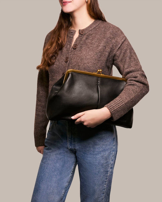 Grace Oversized Clutch - Black