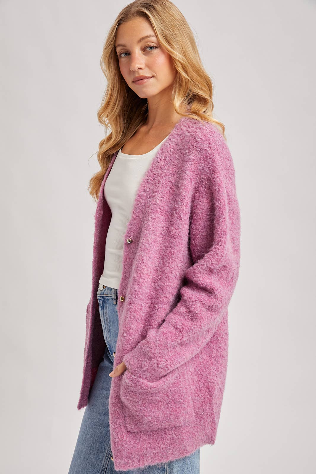 Fuzzy Boucle Cardigan