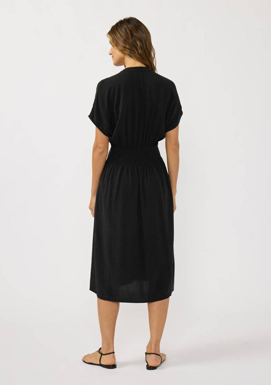 Daphne Pleated Waist Casual Linen Dress