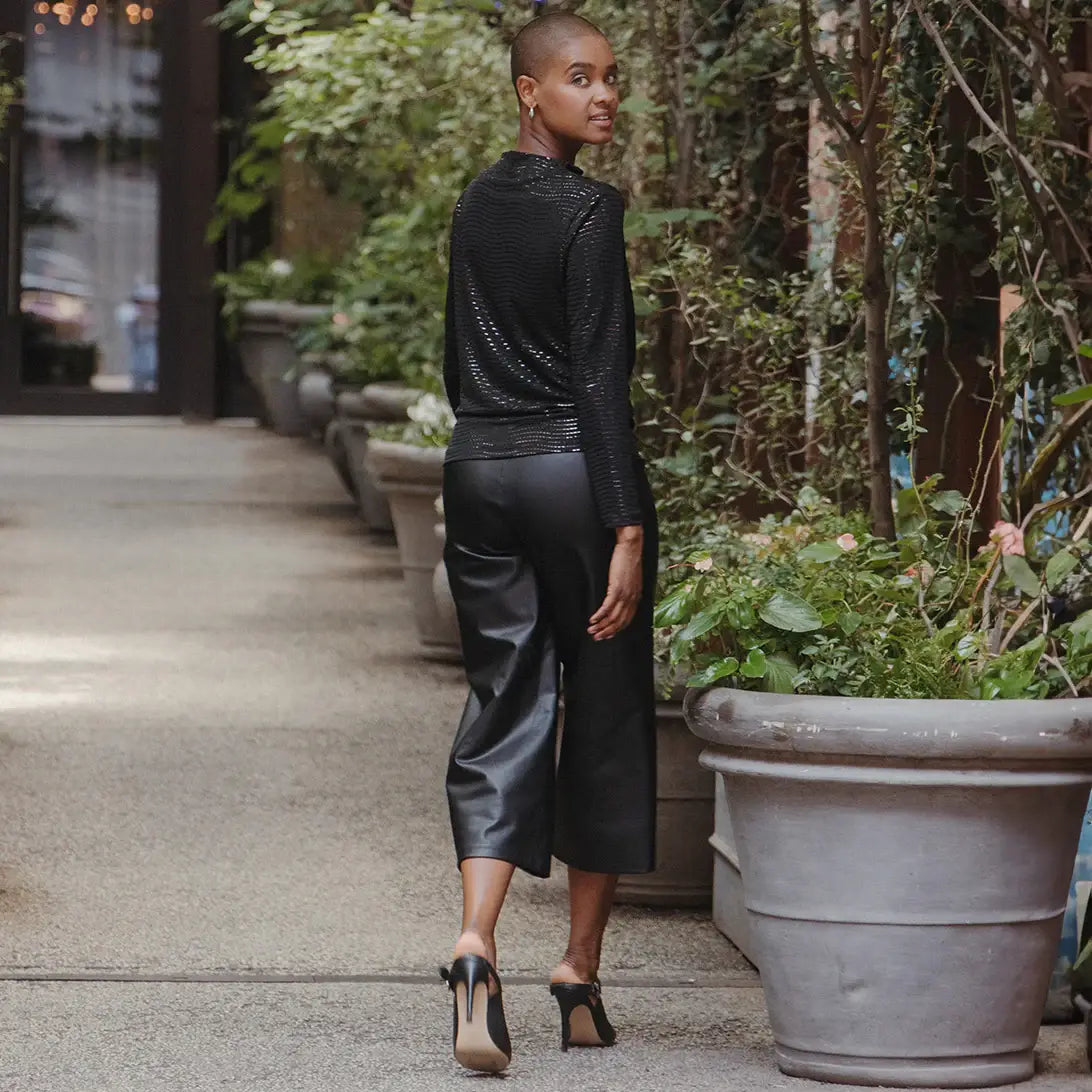 Shimmer Side Draped Top