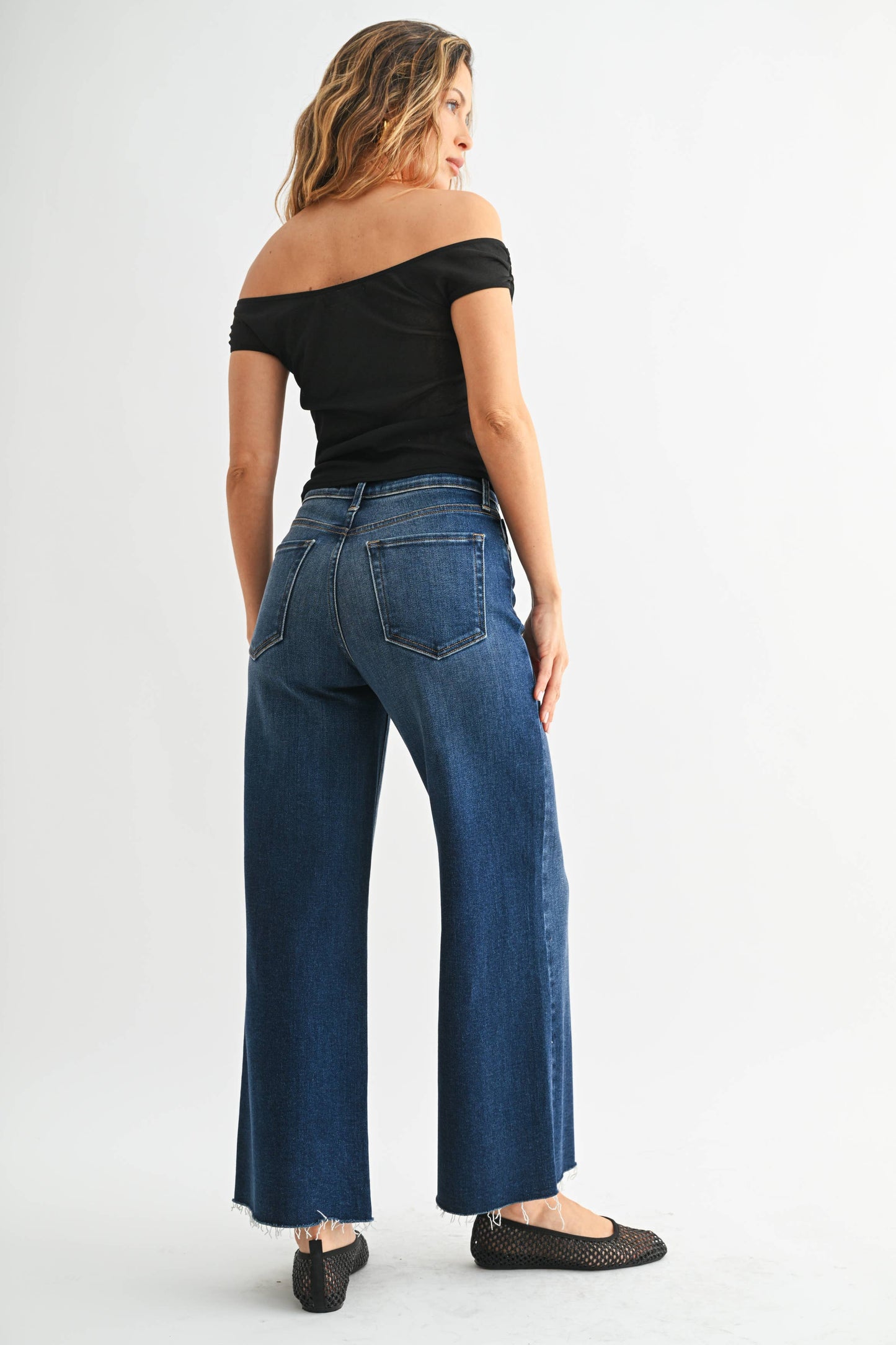 The Scissor Cut Wide Leg - Dark Wash
