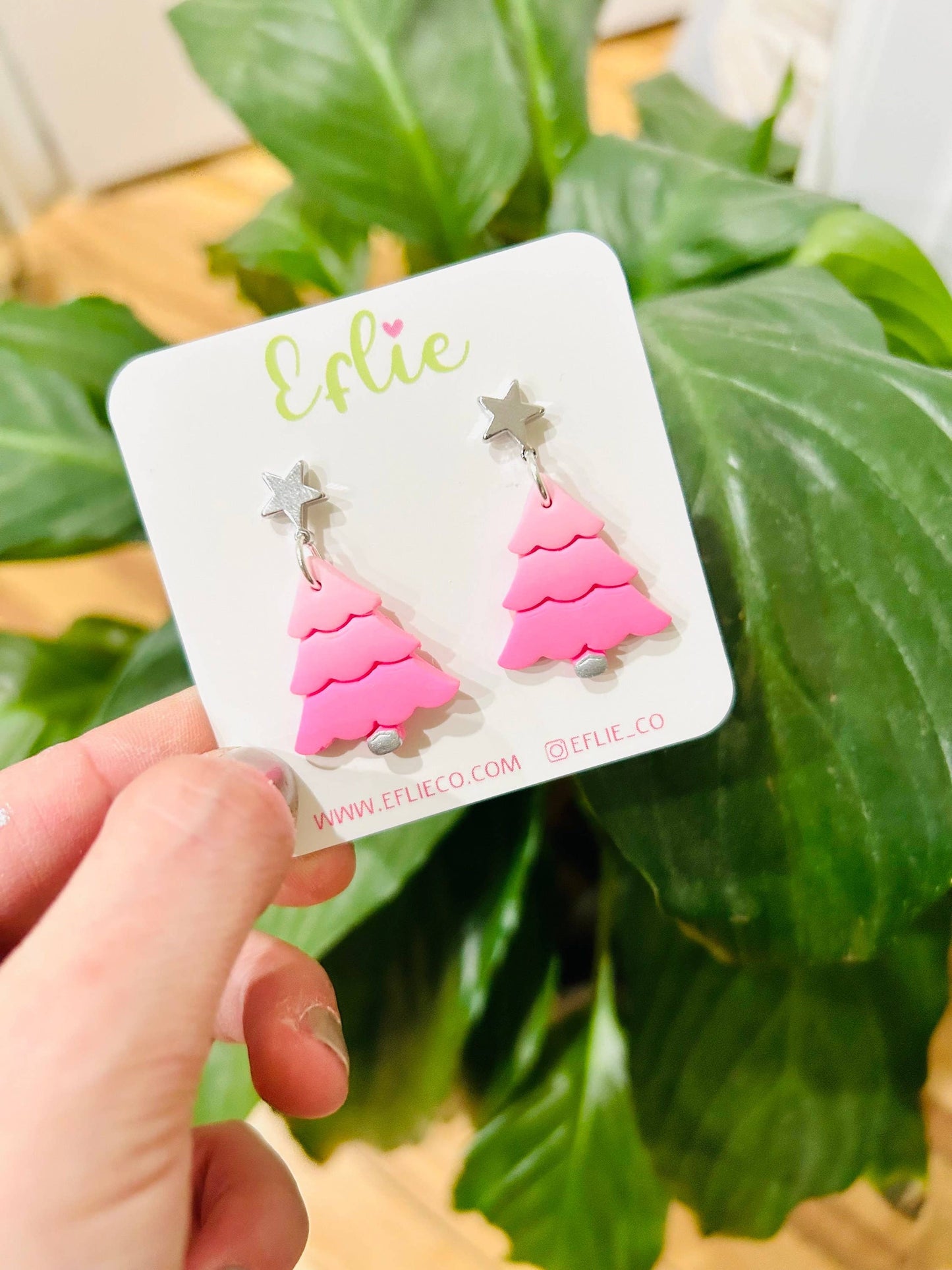 Gradient Christmas Tree Dangle Earrings