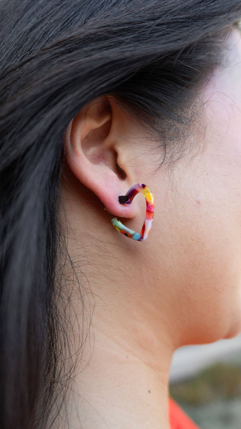 Mini Heart Hoops - Tickled Pink