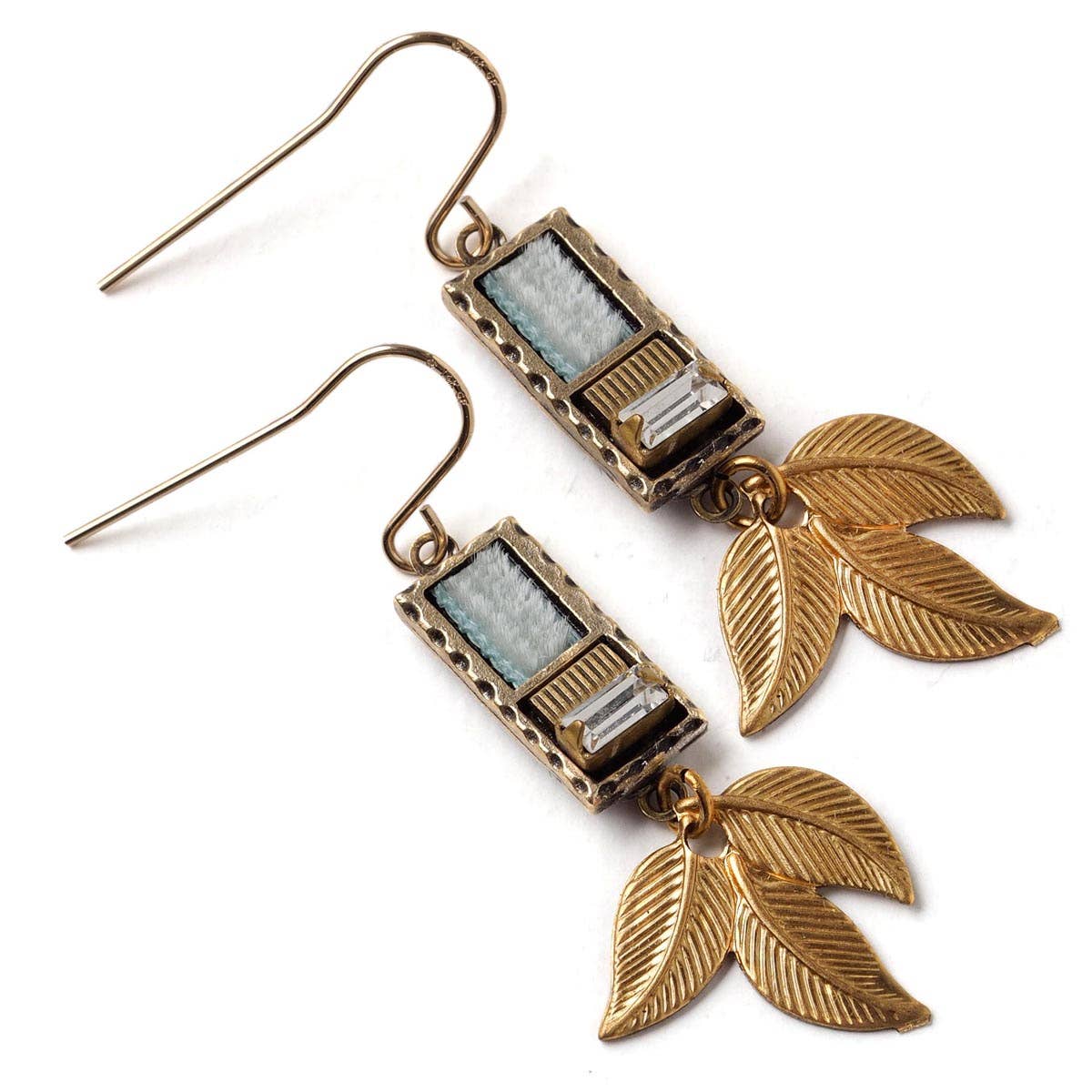 Velvet Geometric Leaf  Earrings