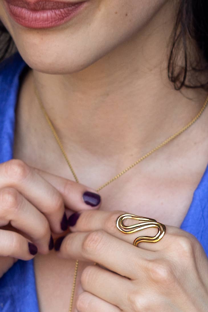 Between Two Rivers Ring - 18K Gold Plated