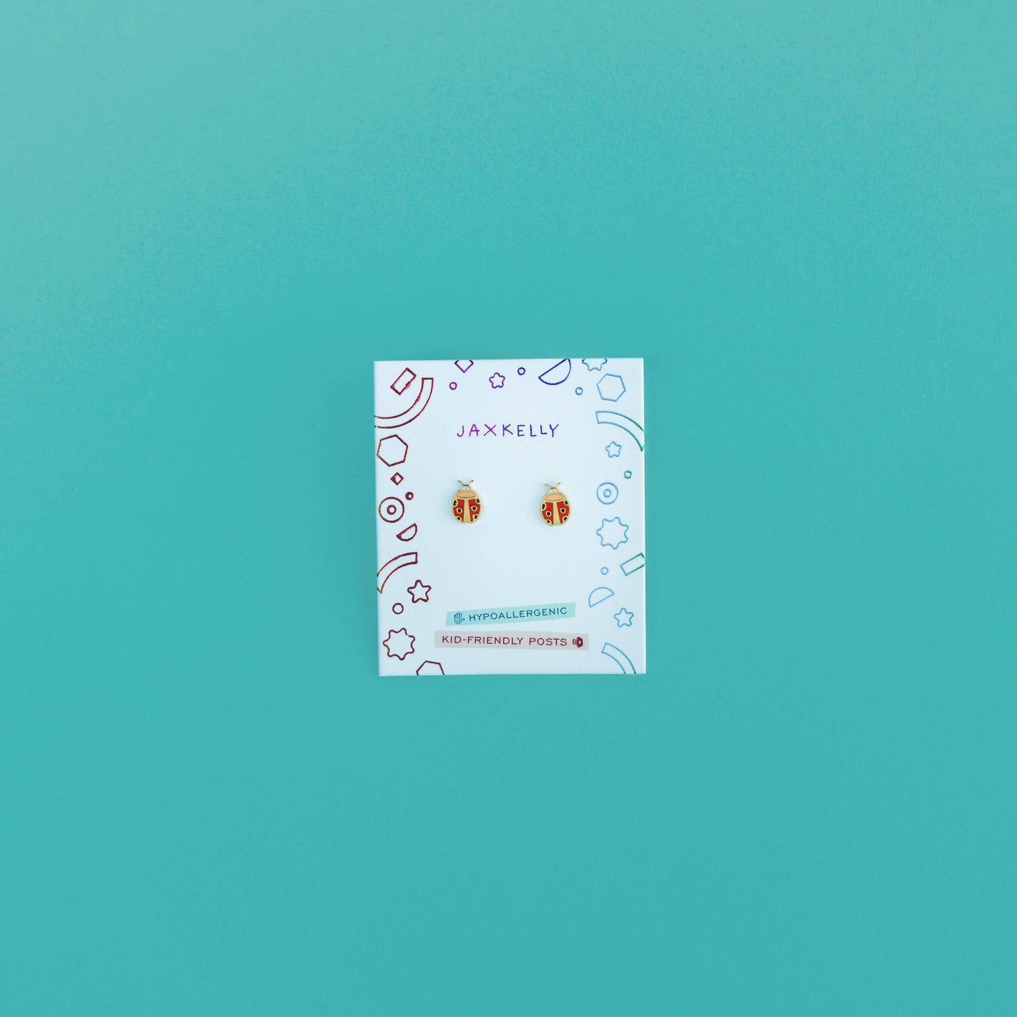 Ladybug Flat Back Kids Earrings