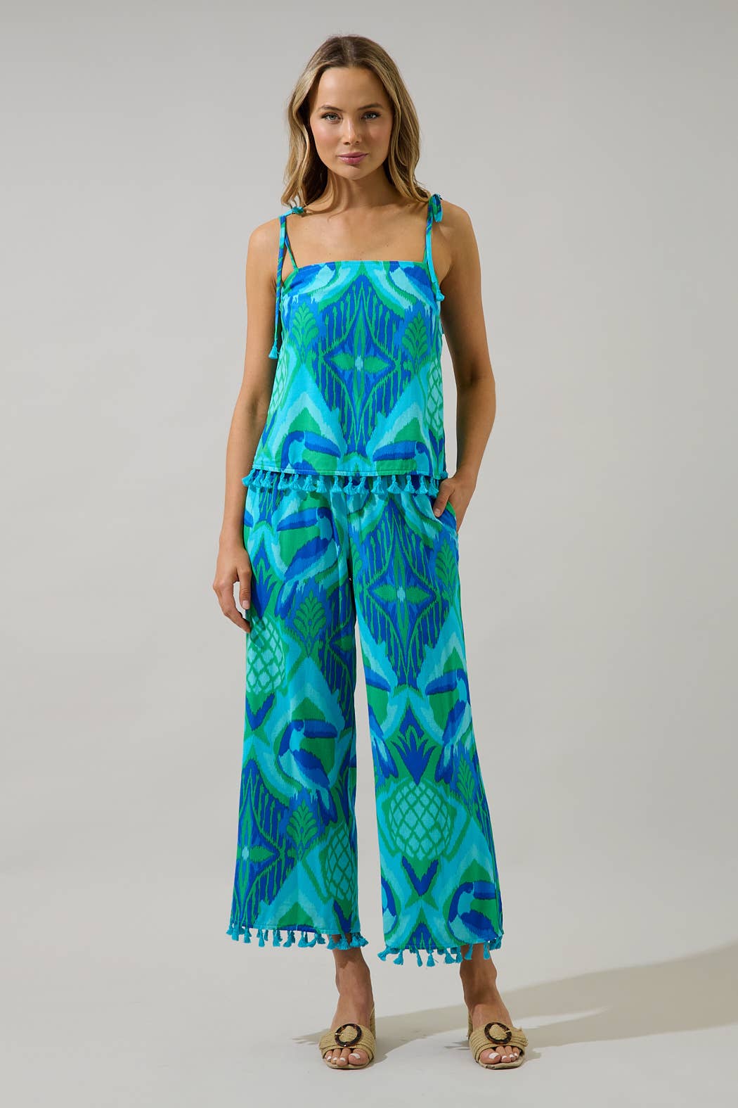 Blissy Tropical Flare Pants