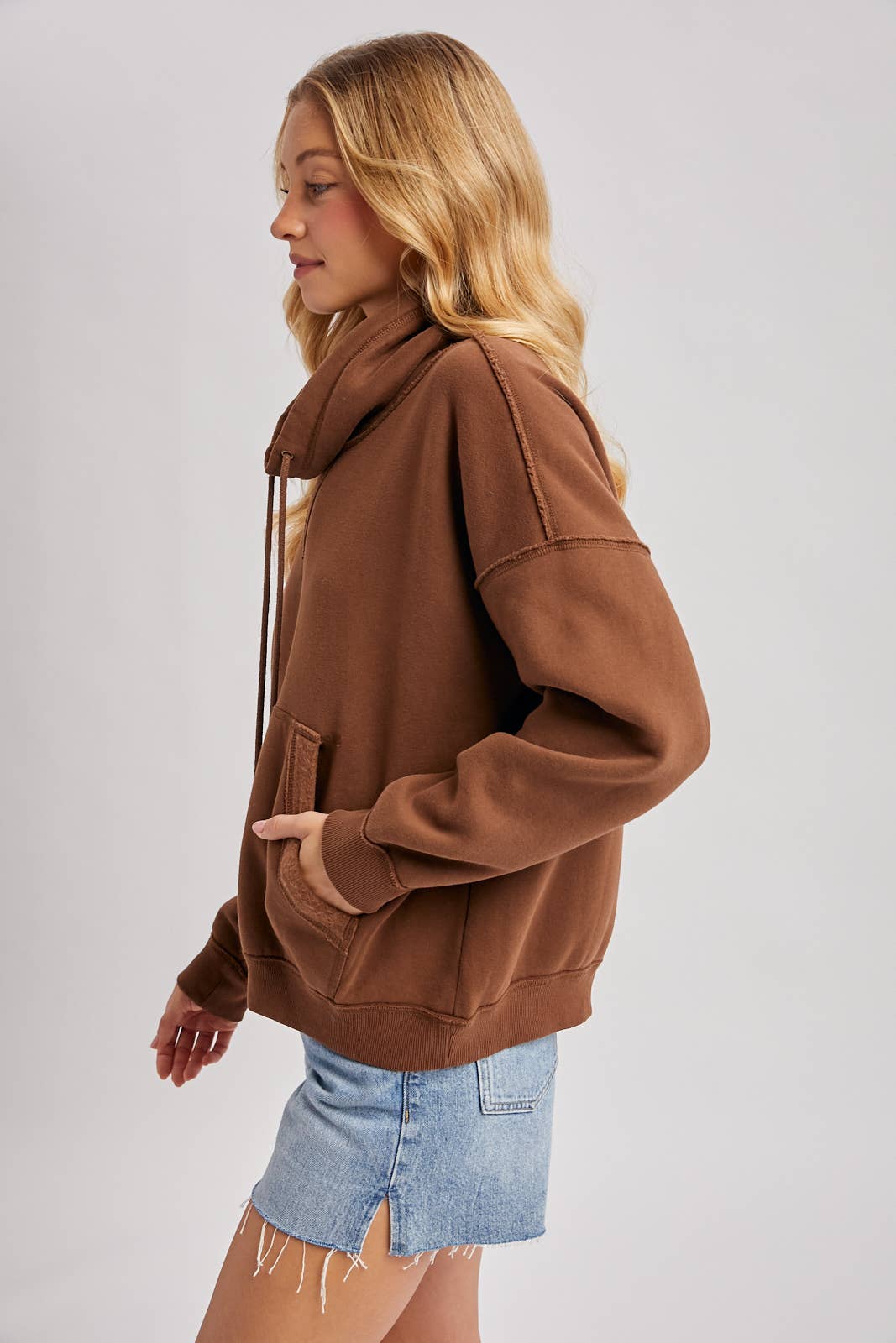 Cowl Neck Pullover Sweatshirt