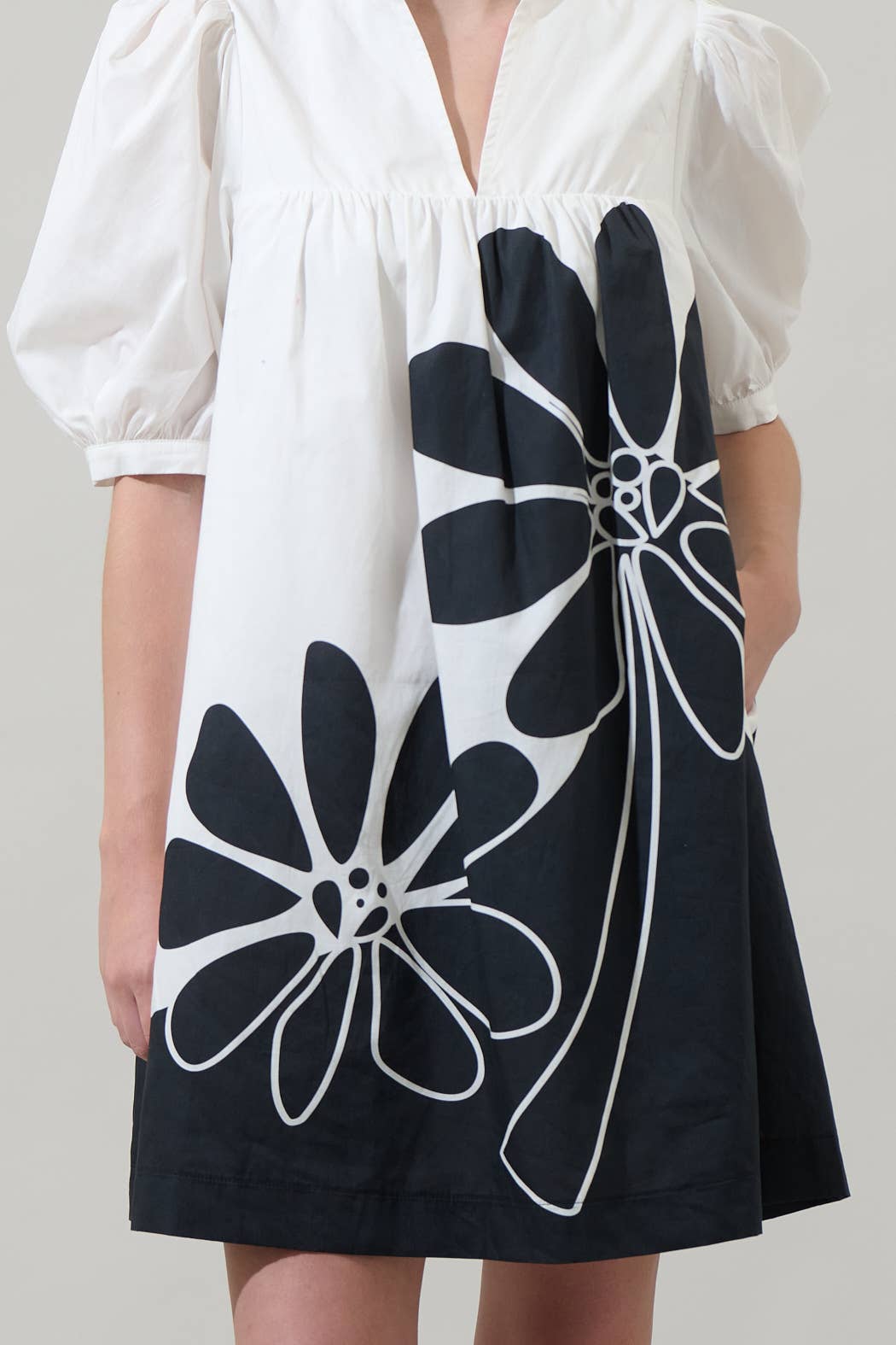 Wisteria Floral Split Neck Dress