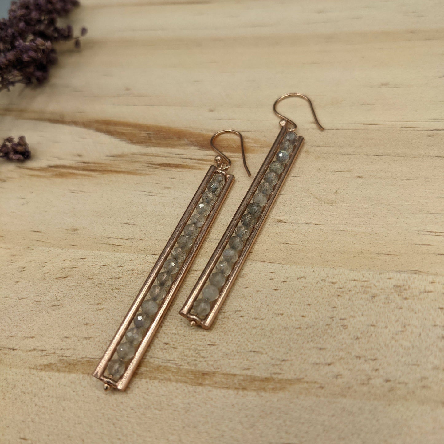 Framed Labradorite Earrings